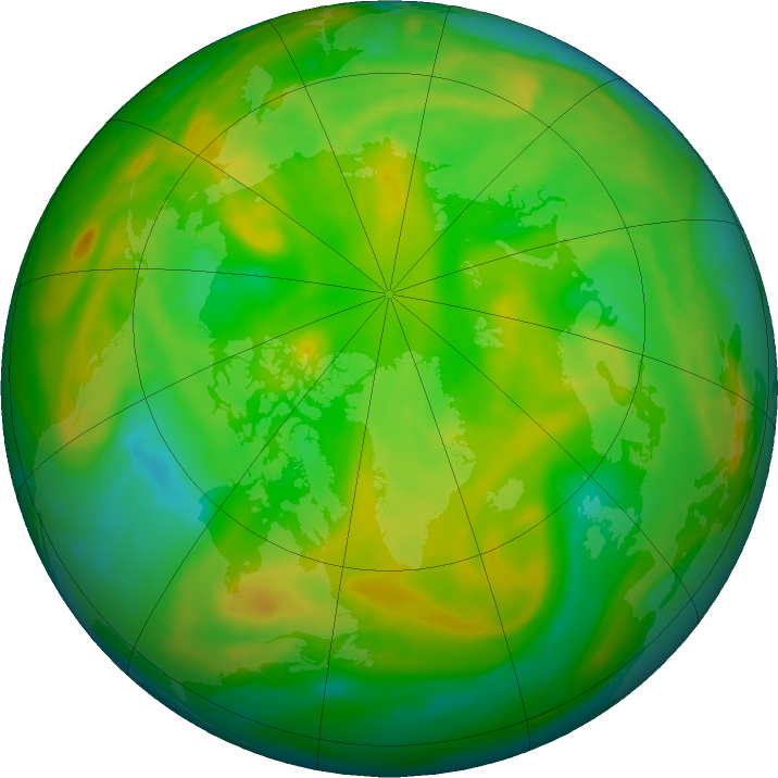 Arctic ozone map for 15 June 2021
